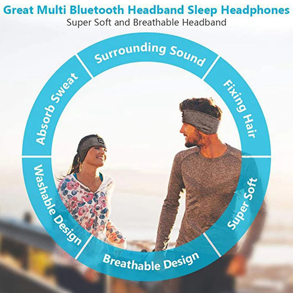 Wireless Bluetooth Sports Sleeping Headband Earphones - Music Eye Mask and Headset for Ultimate Comfort