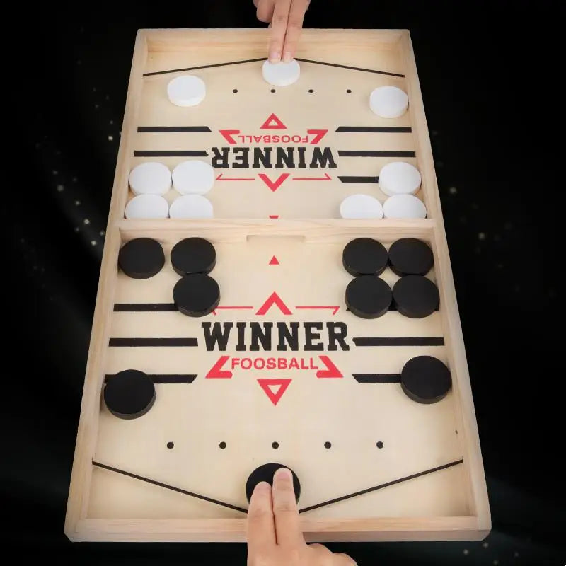 Interactive Foosball and Sling Puck Game Table - Parent-Child Chess and Hockey Toy for Children