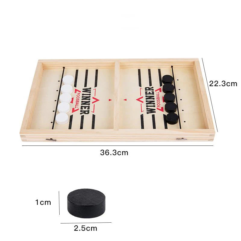 Interactive Foosball and Sling Puck Game Table - Parent-Child Chess and Hockey Toy for Children